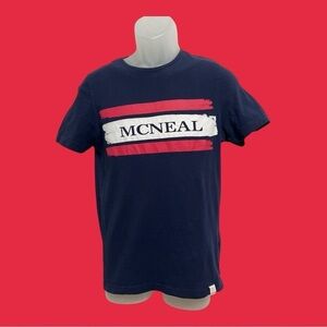 MCNEAL Logo T-Shirt Short Sleeve Regular Fit Navy Blue, Red & White Size Small